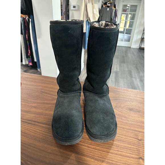 Ugg Tall Leopard Shearling Boots Size 8 - Picture 2 of 13